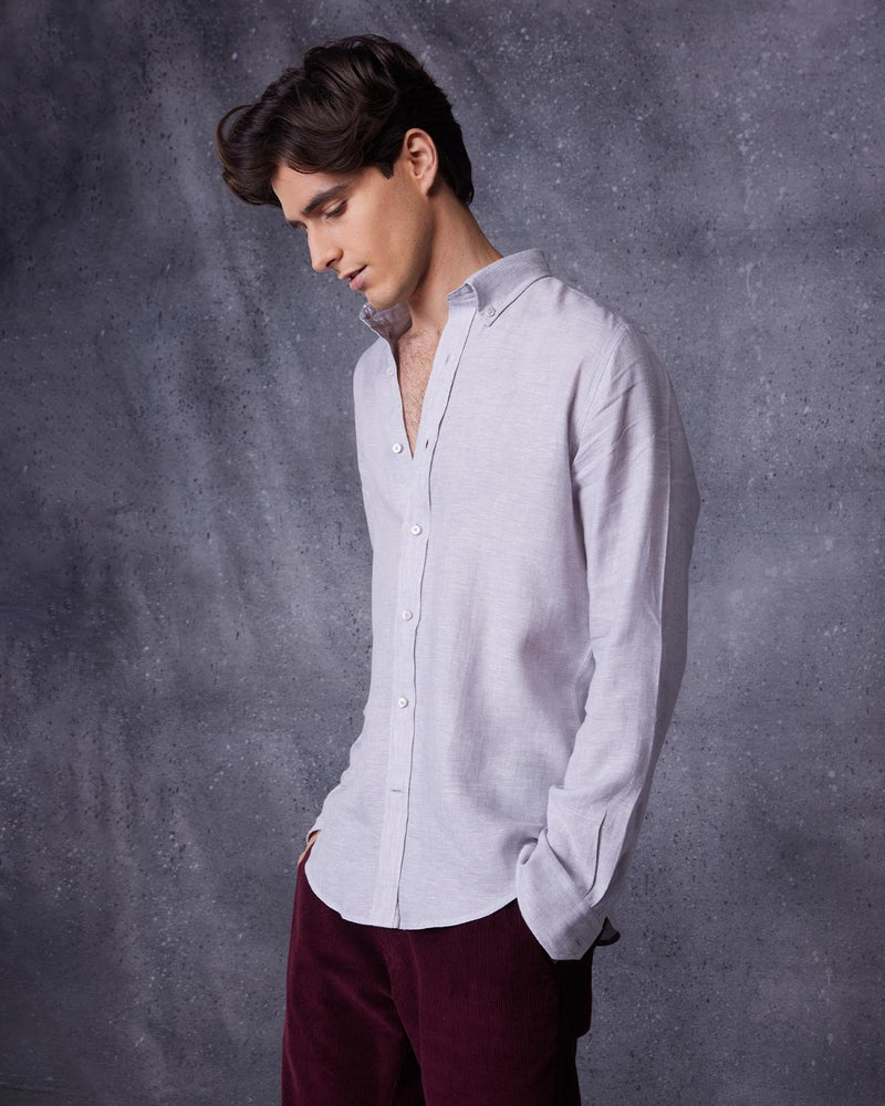 Soft Linen Shirt - Light Grey