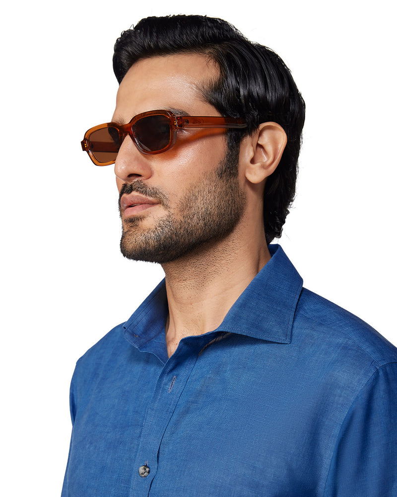 Japanese Cotton Shirt - Mid Blue