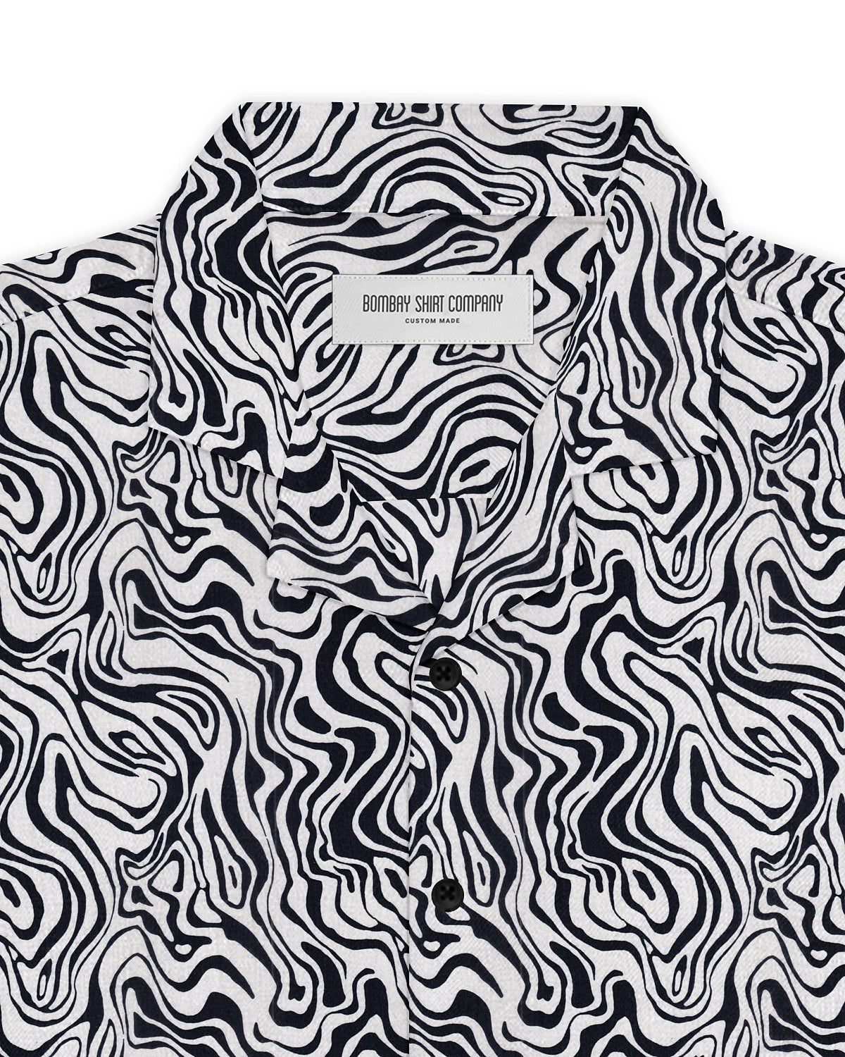Lusso Wave Printed Shirt - Black & White