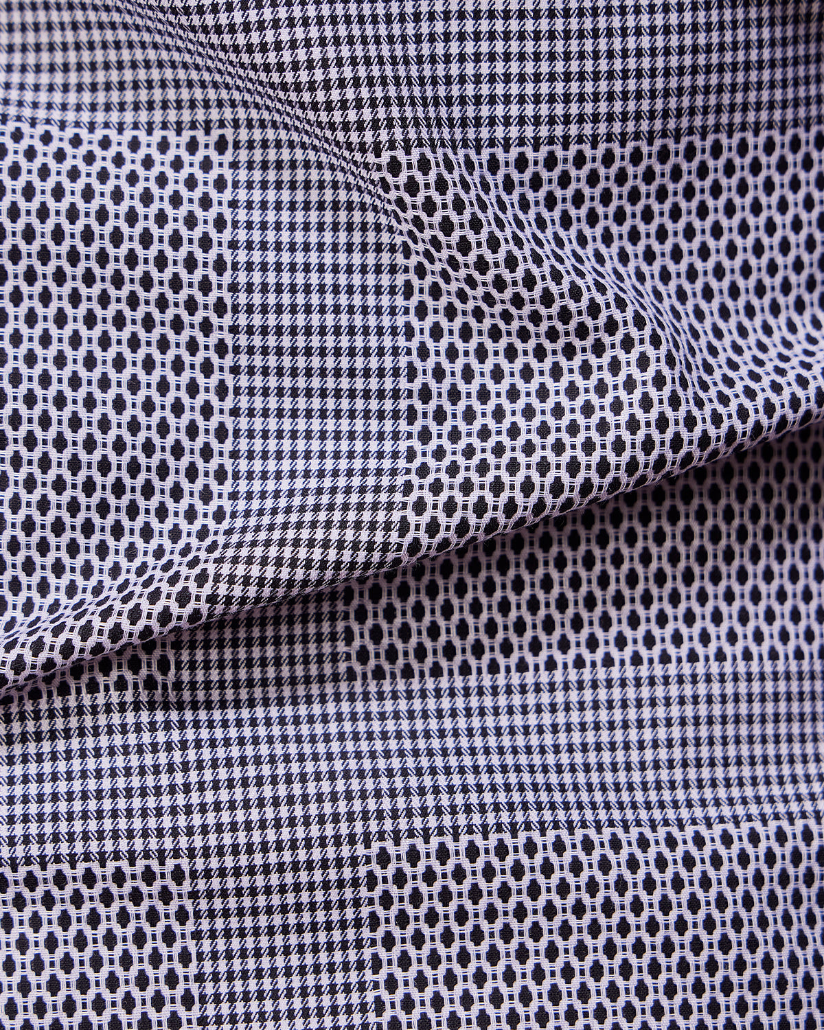 Moonlit Dobby Checked Shirt - Black & White