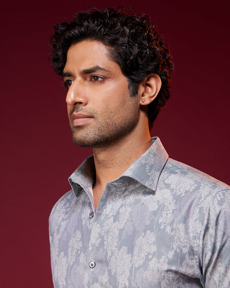 Evening Arbor Jacquard Shirt - Grey