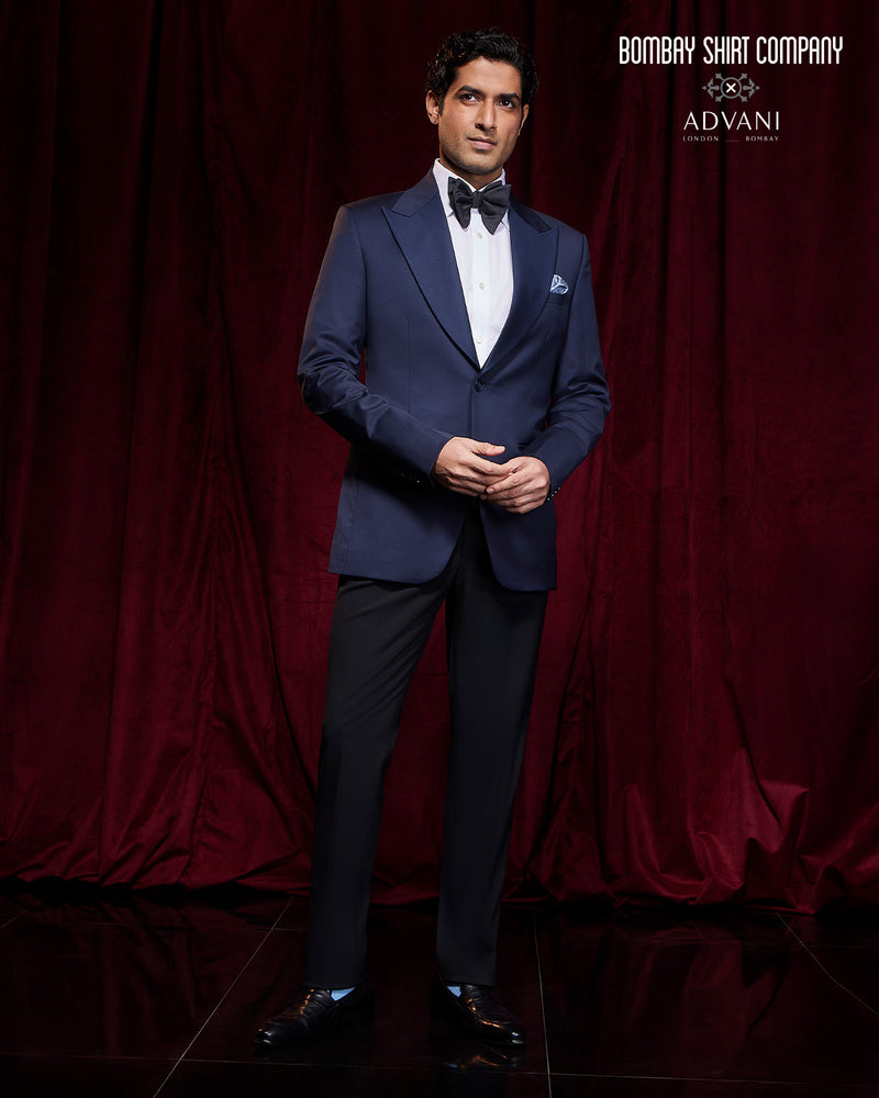 BSC x ALB | Crescendo Stretch Blended Wool Peak Lapel Blazer - Navy