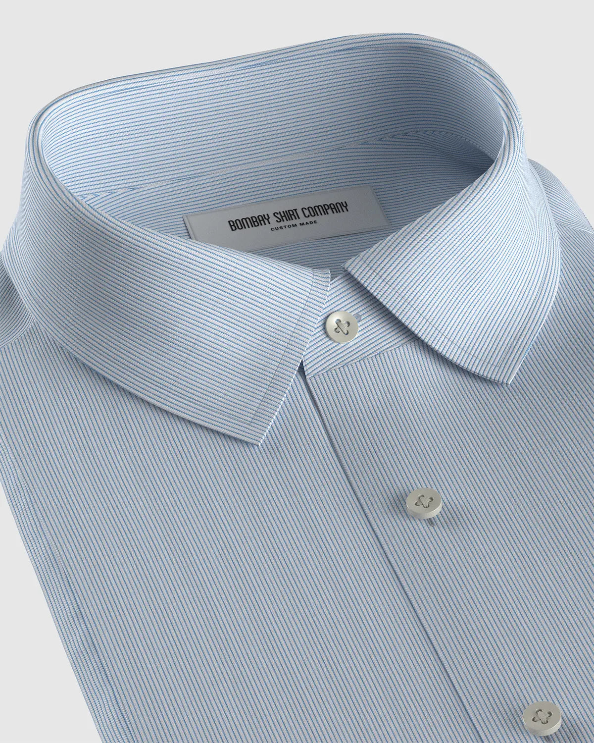 Wrinkle-Free Bamboo-Blend Stretch Pinstriped Shirt - Blue
