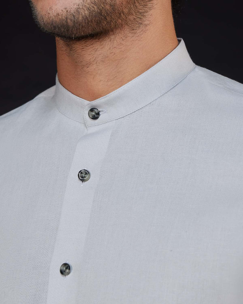 Light Grey Cotton Linen Shirt