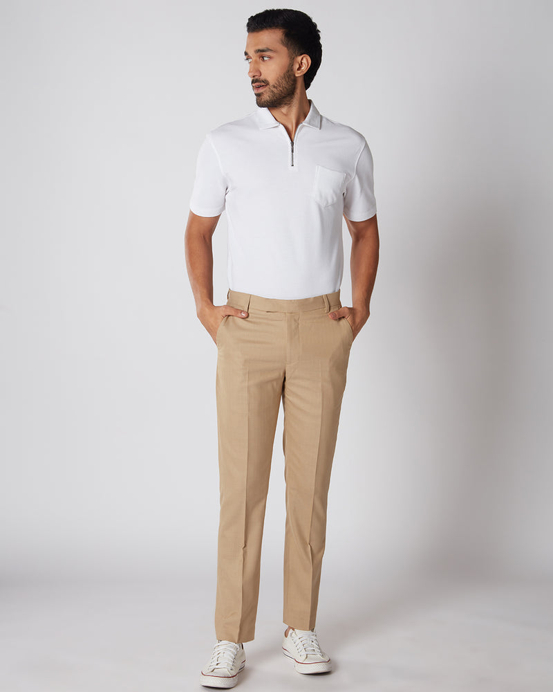 Regent Herringbone Dress Pants - Beige