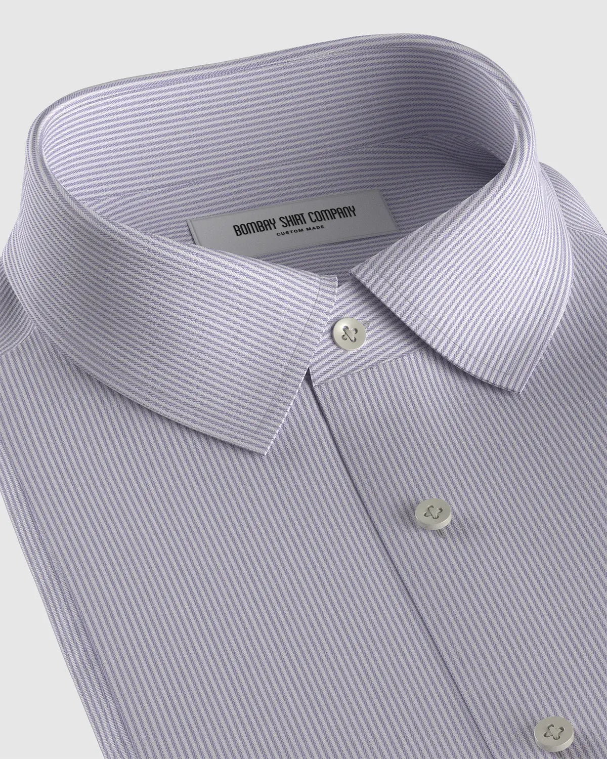 Wrinkle-Free Bamboo-Blend Stretch Herringbone Striped Shirt - Lavender