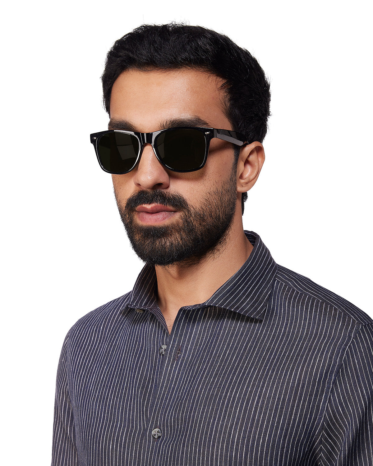 100% Linen Striped Shirt - Black & White