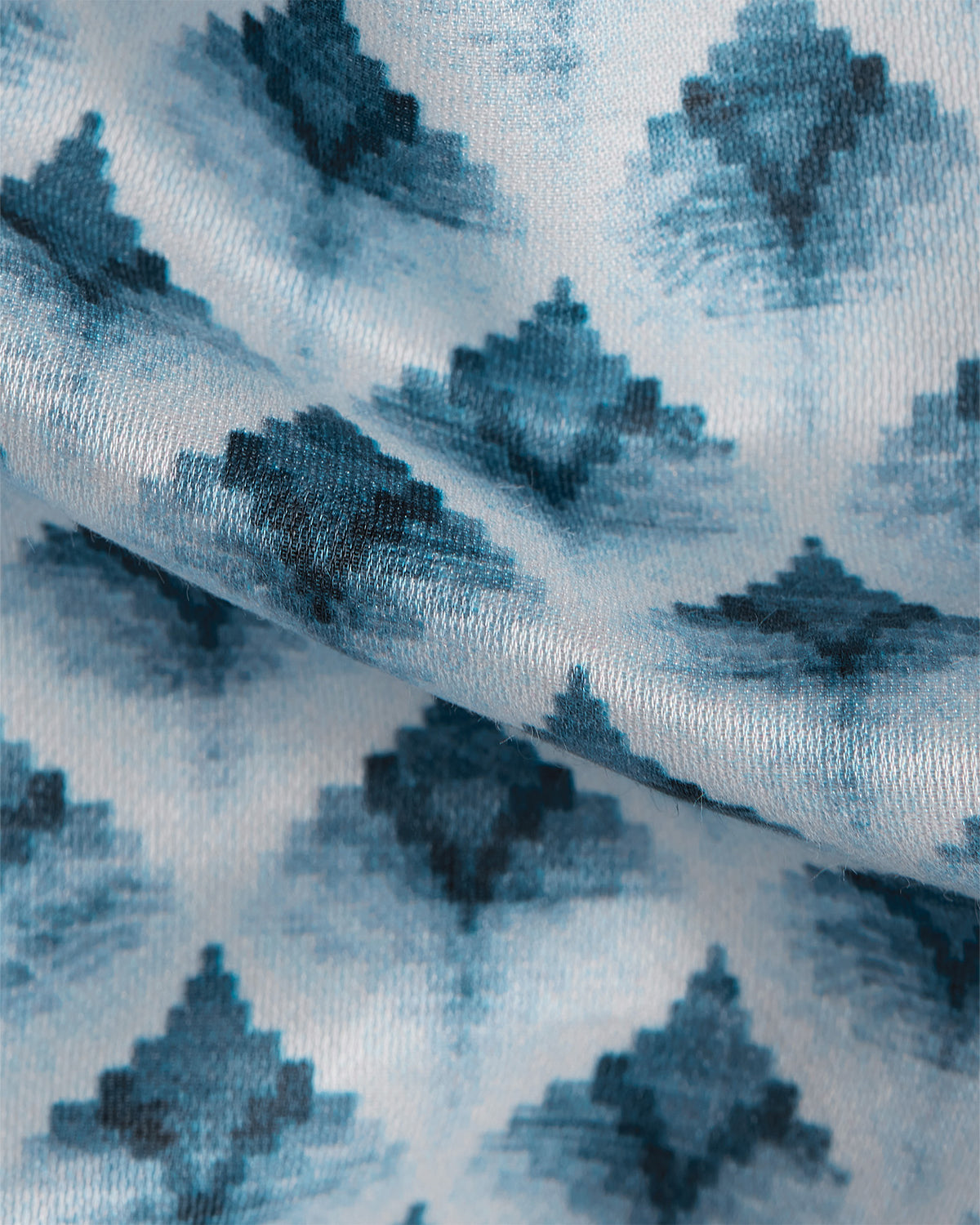 Bluevine Cotton Silk Printed Shirt - Blue