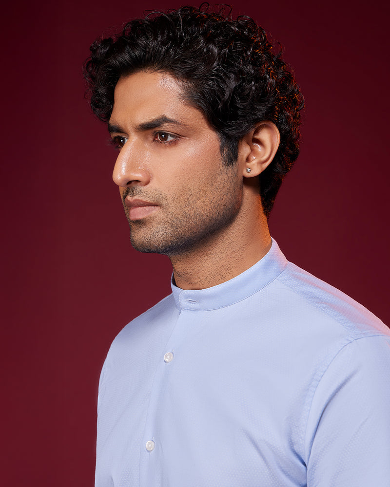 Canopy Diamond Dobby Shirt - Light Blue