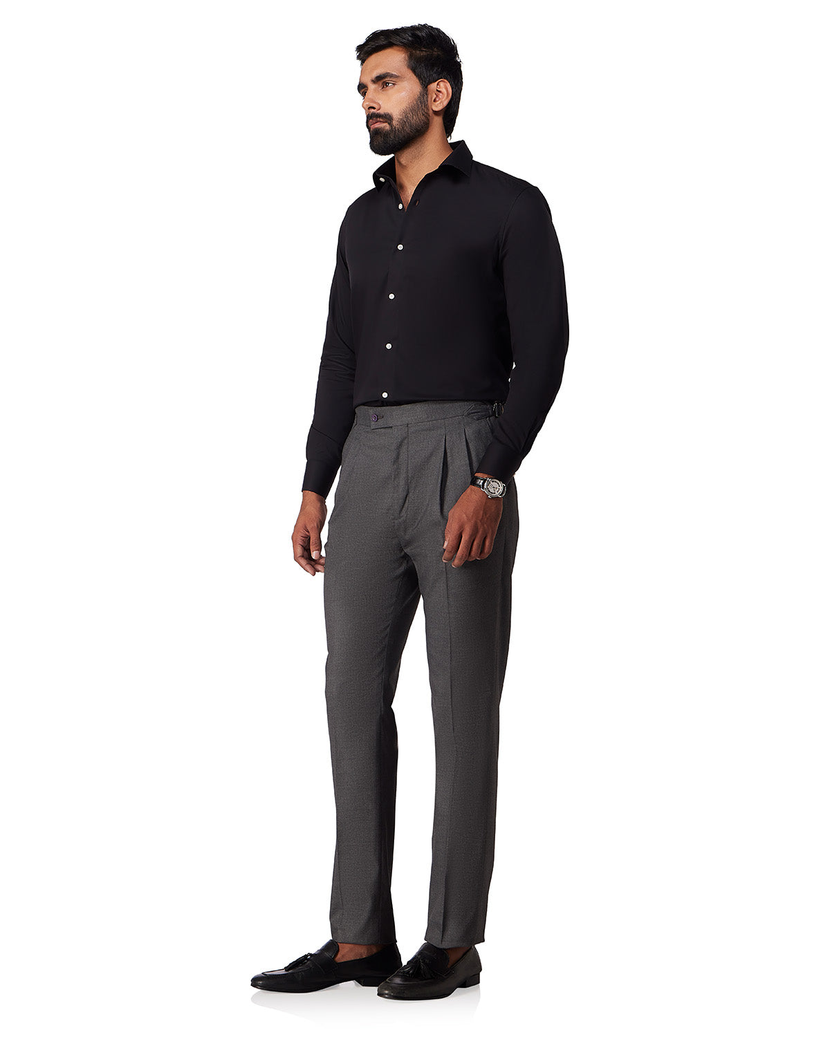 Luthai Cotton Lyocell Twill Shirt - Black
