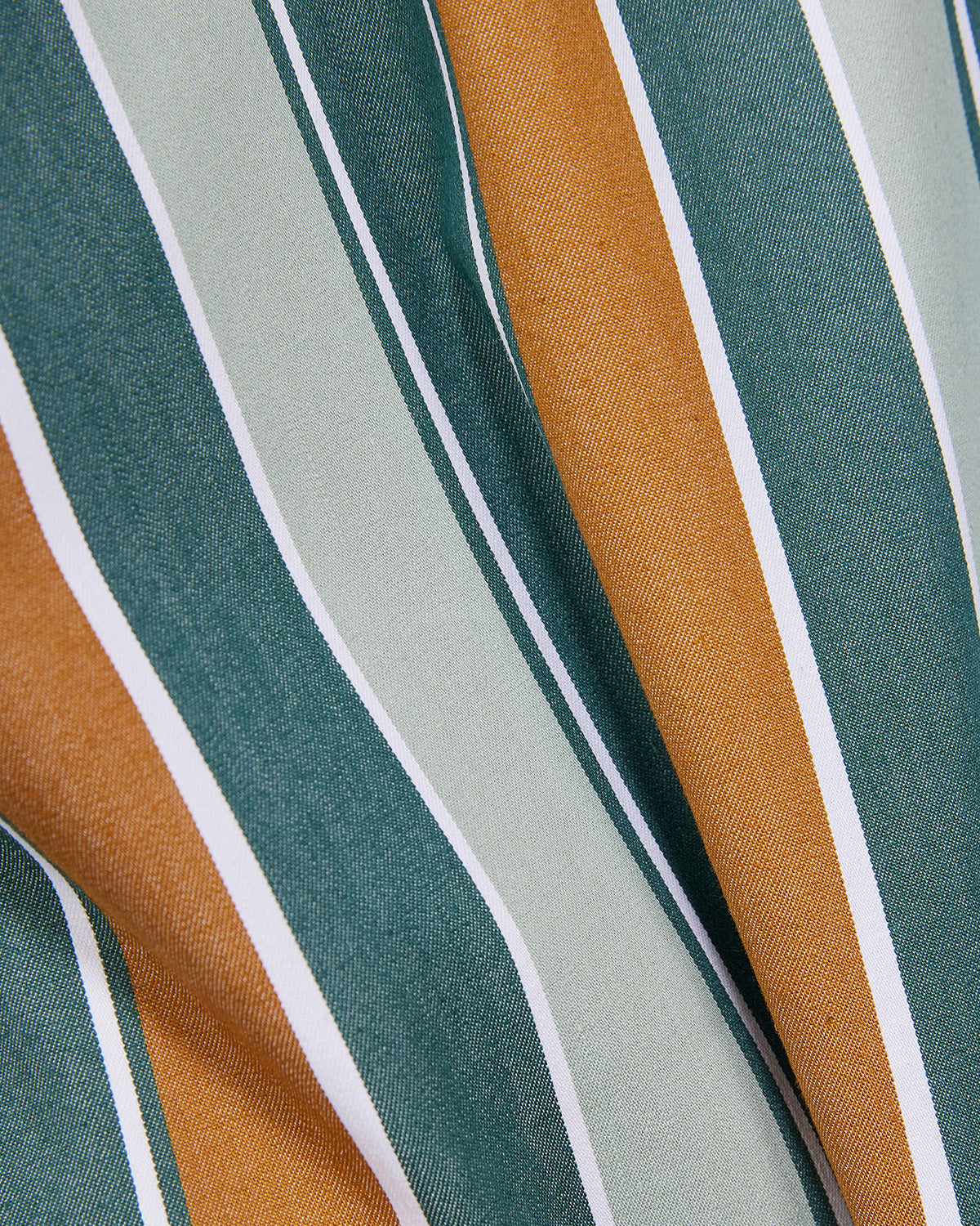 Twill Striped Shirt - Green & Ochre
