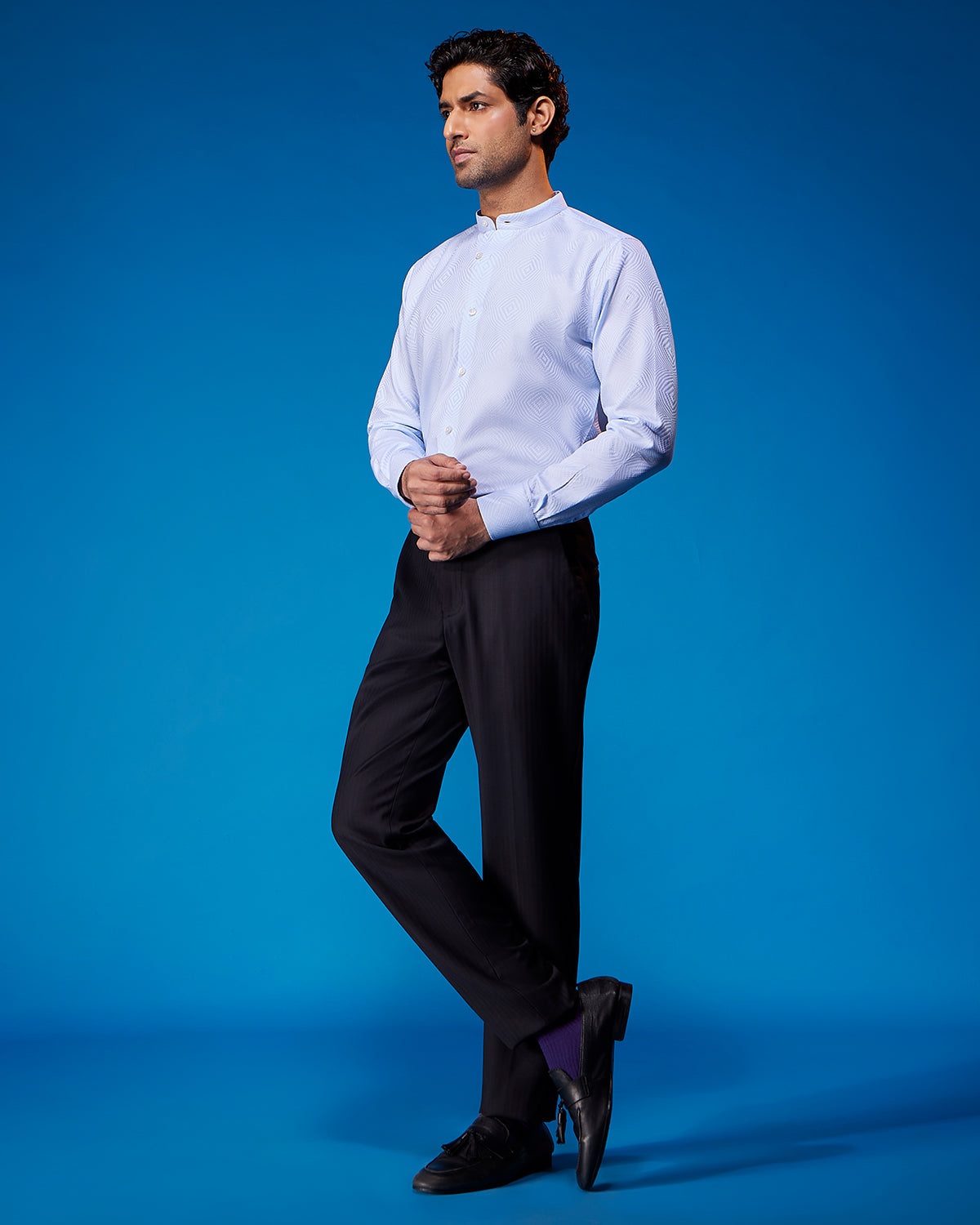 Halo Jacquard Shirt - Blue