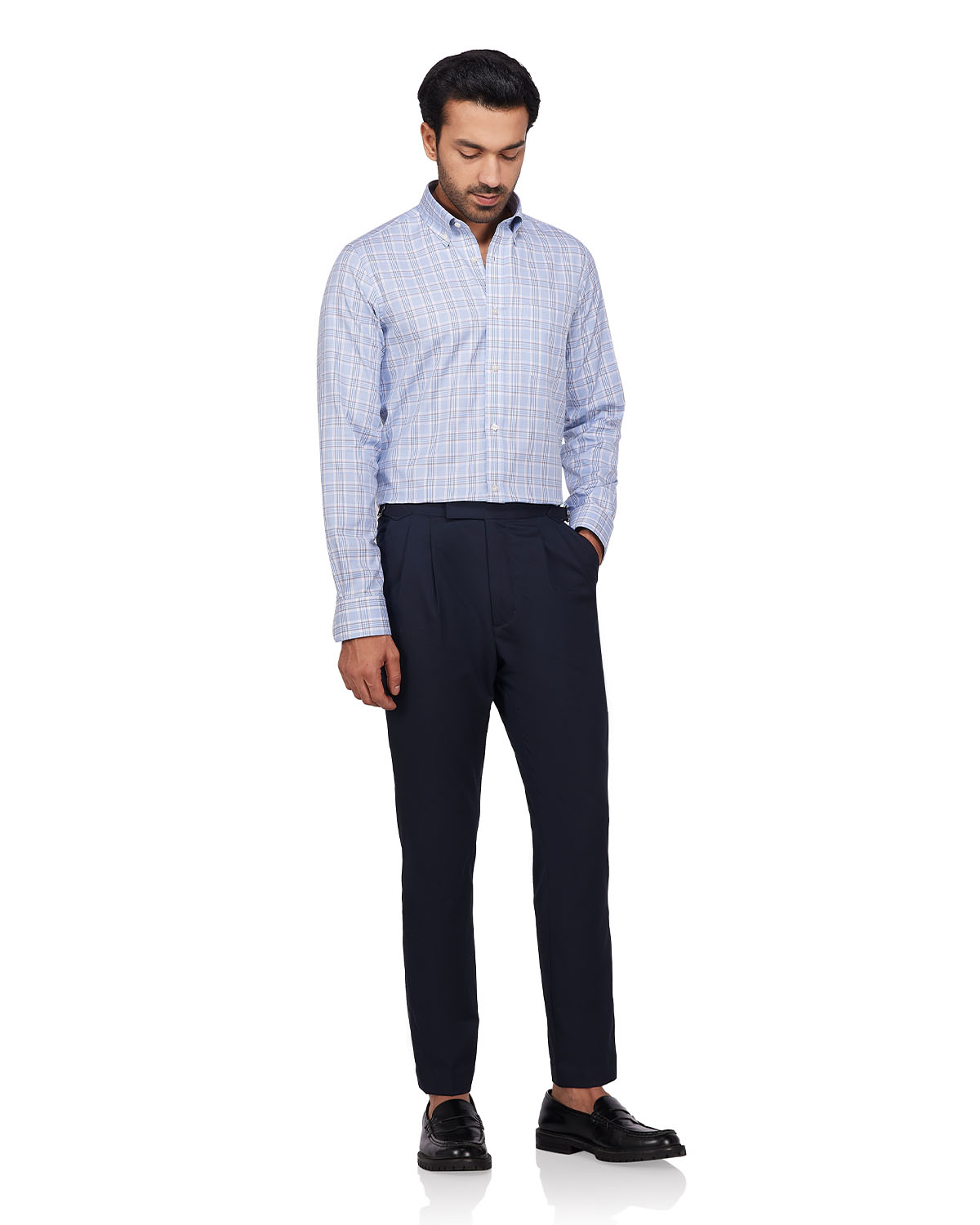 Oxford Checked Shirt - Blue & Brown