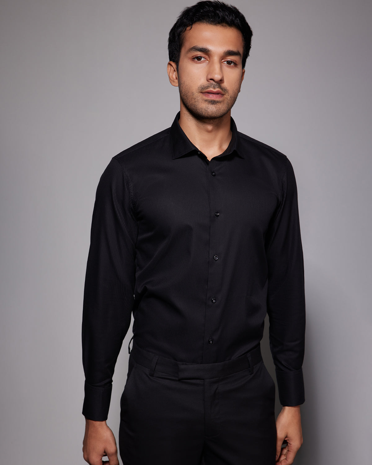 Luthai Wrinkle Free Carbon Herringbone Shirt