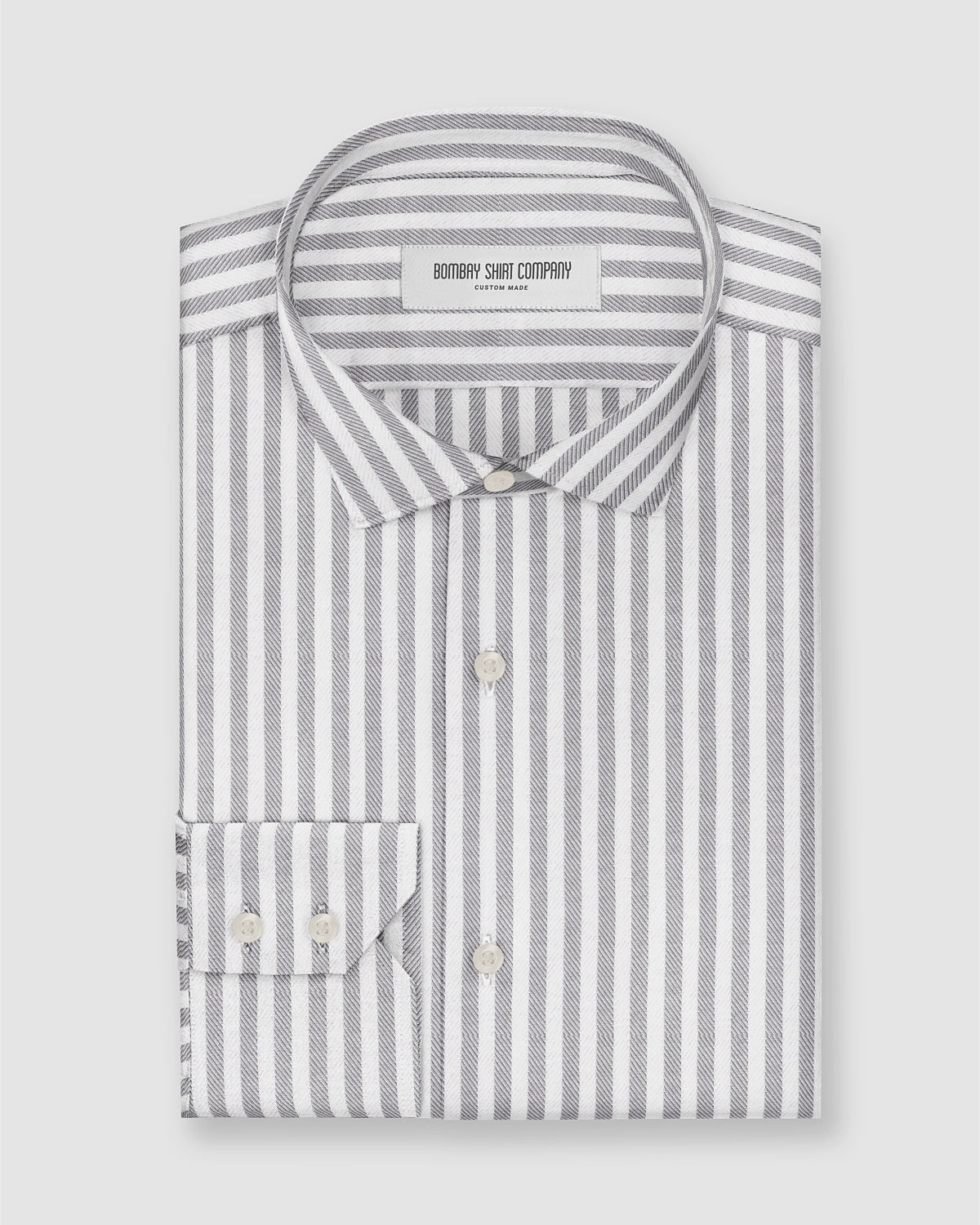 Barrow Herringbone Striped Shirt - Grey