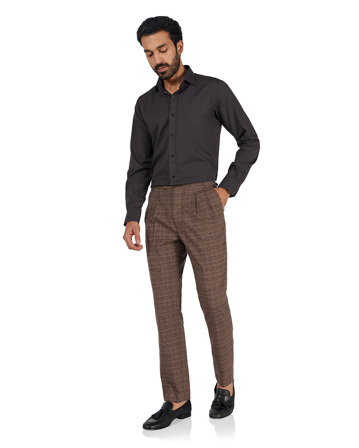 Stretch Dobby Shirt - Charcoal