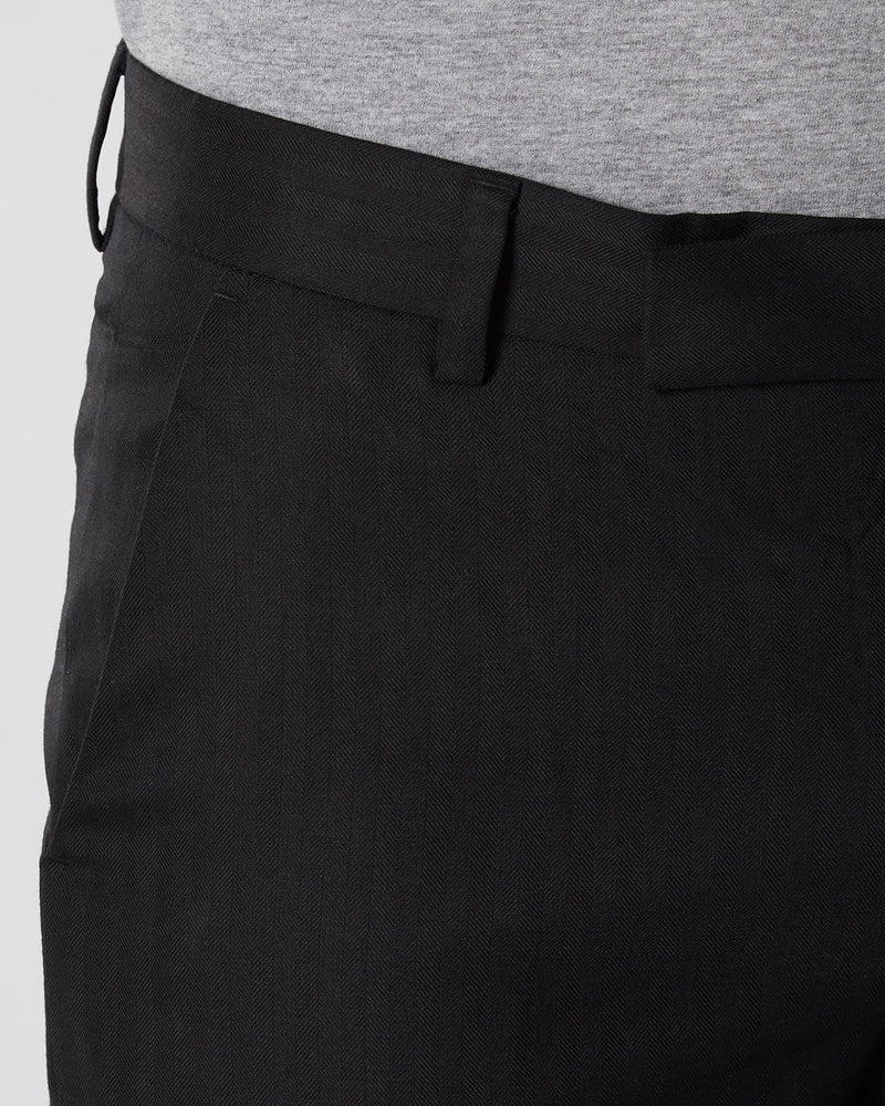 Regent Herringbone Dress Pants - Black