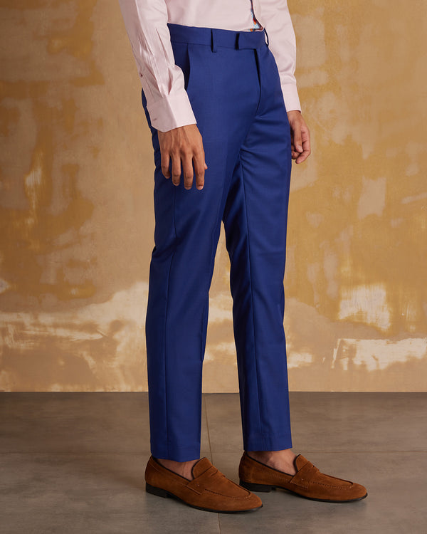 Noble Blended Wool Dress Pants - Royal Blue