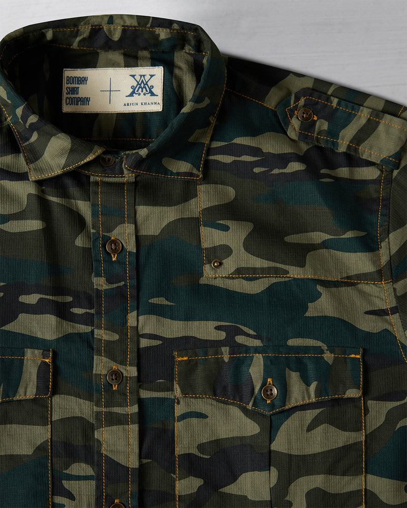 The Safari Bush Full Sleeve Shirt - Green