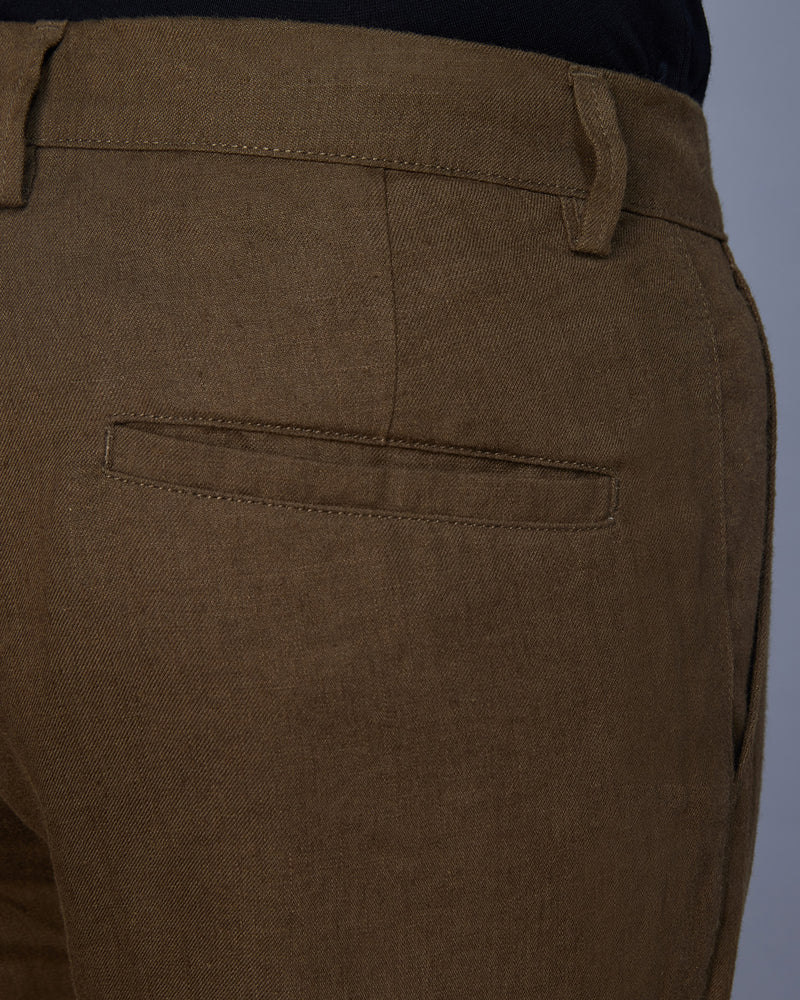 100% Linen Pants - Olive