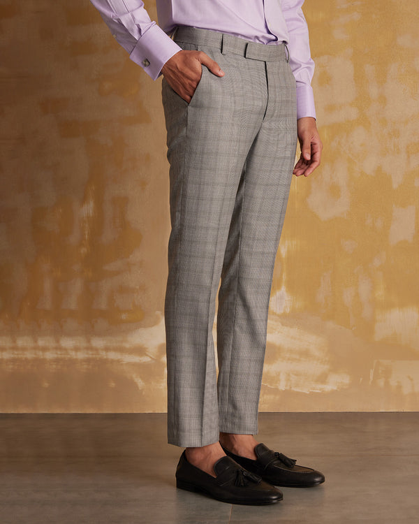Checkmate Blended Wool Dress Pants - Grey