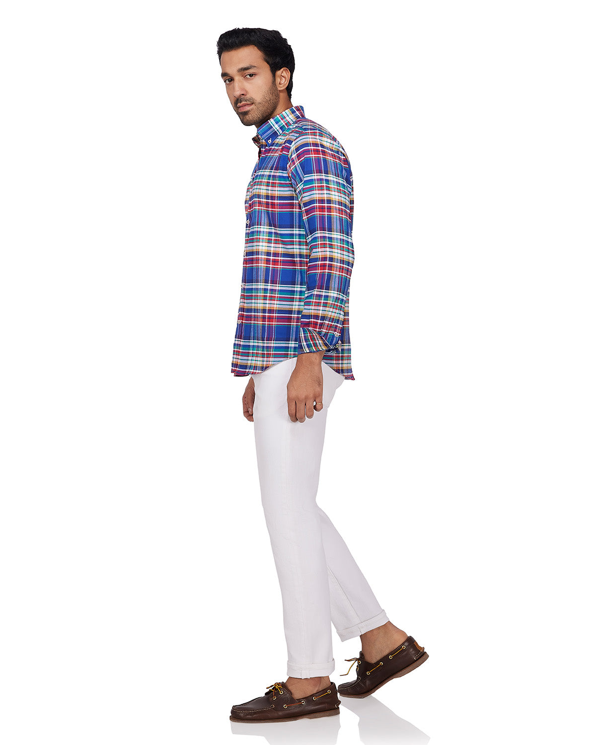 Stretch Oxford Checked Shirt - Multicoloured