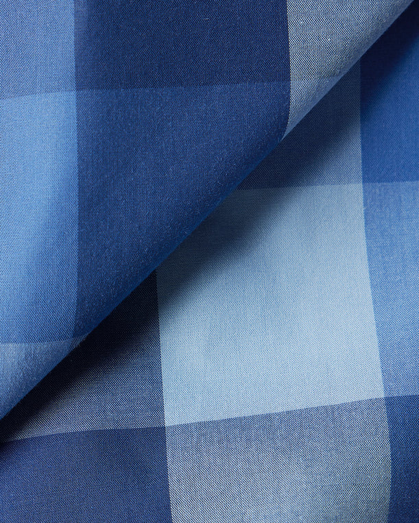 Cotton Oxford Checked Shirt - Blue