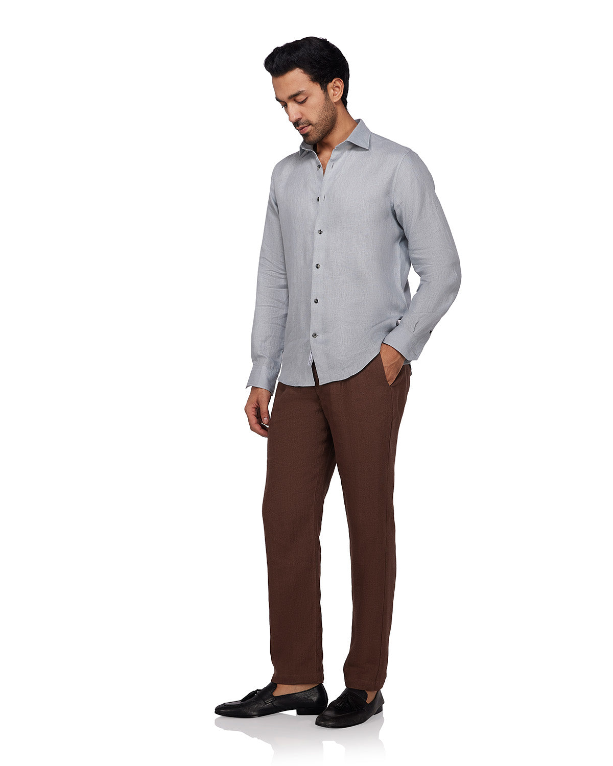 100% Linen Shirt - Grey