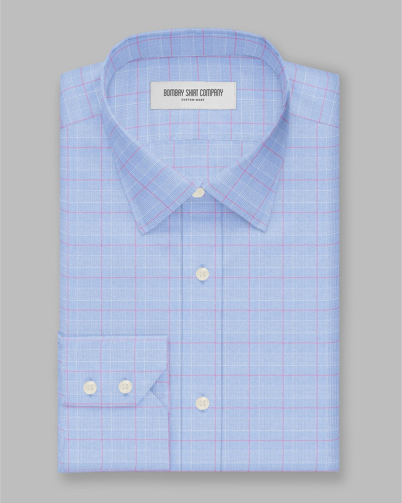 Oberon Glen Plaid Checked Shirt - Blue & Pink