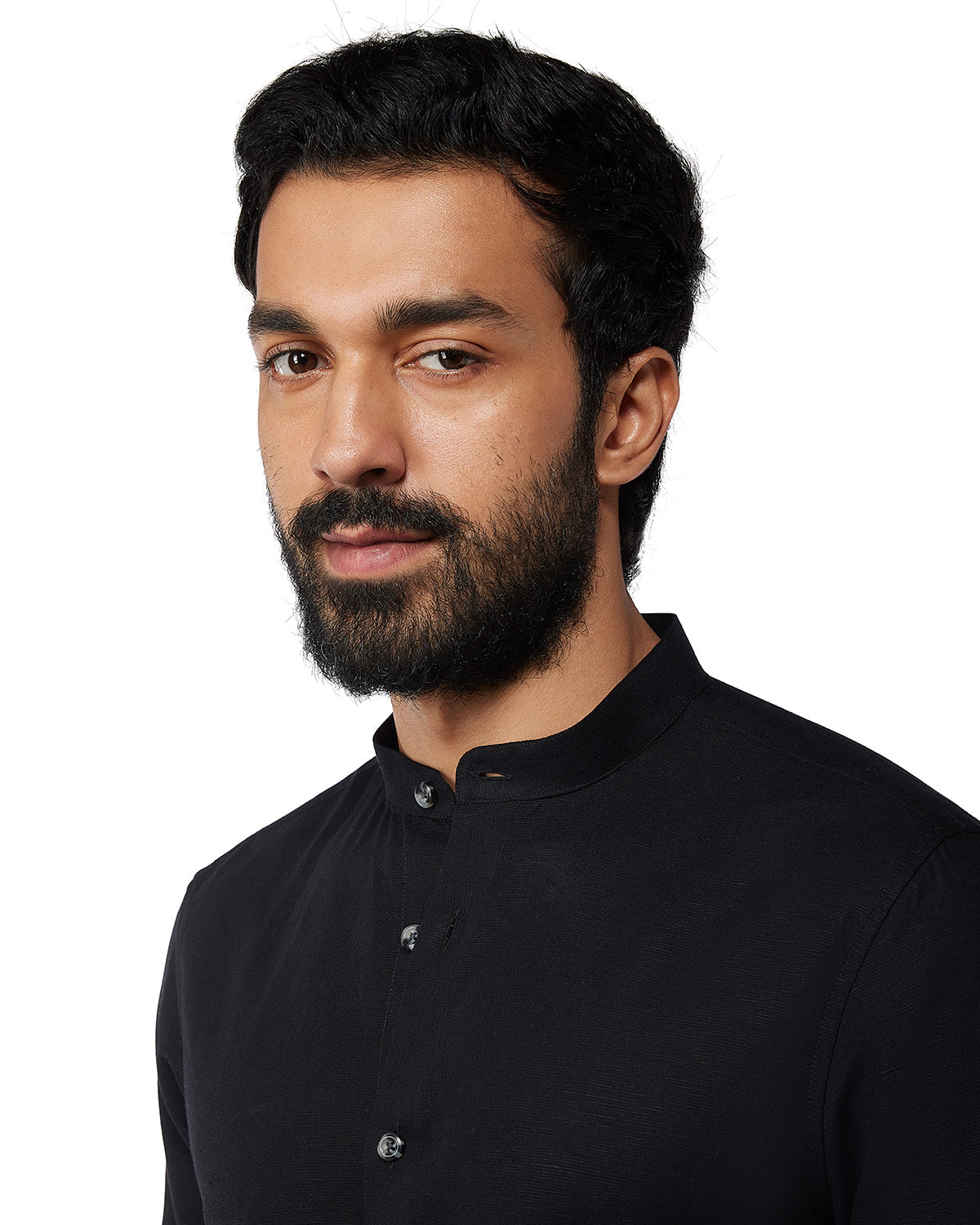 Cotton Linen Shirt - Black