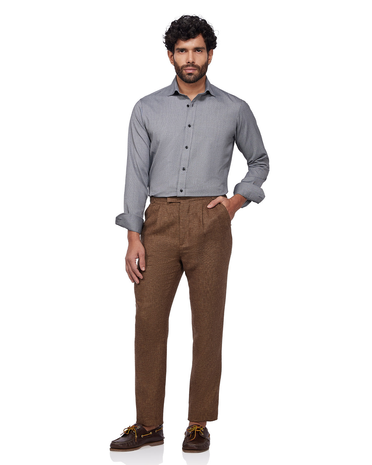Japanese Stretch Oxford Shirt - Grey