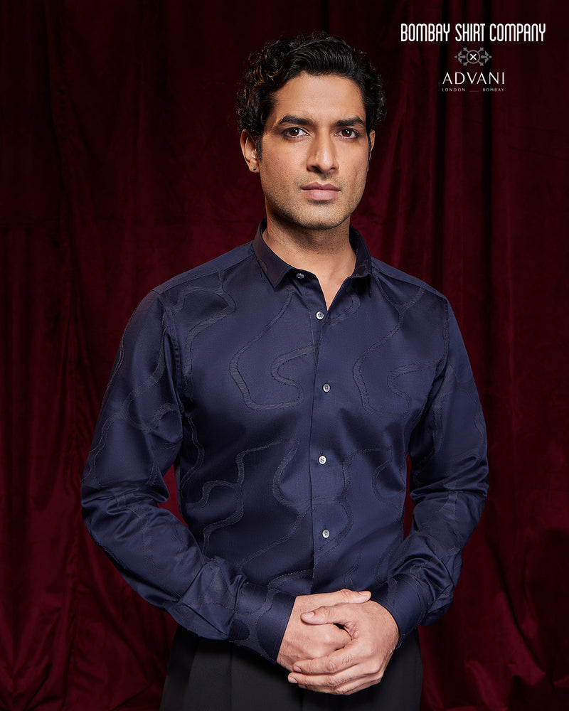 BSC x ALB | Boulevard Jacquard Shirt - Navy