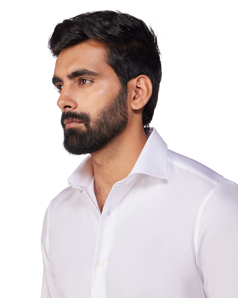 Luthai Cotton Lyocell Twill Shirt - White