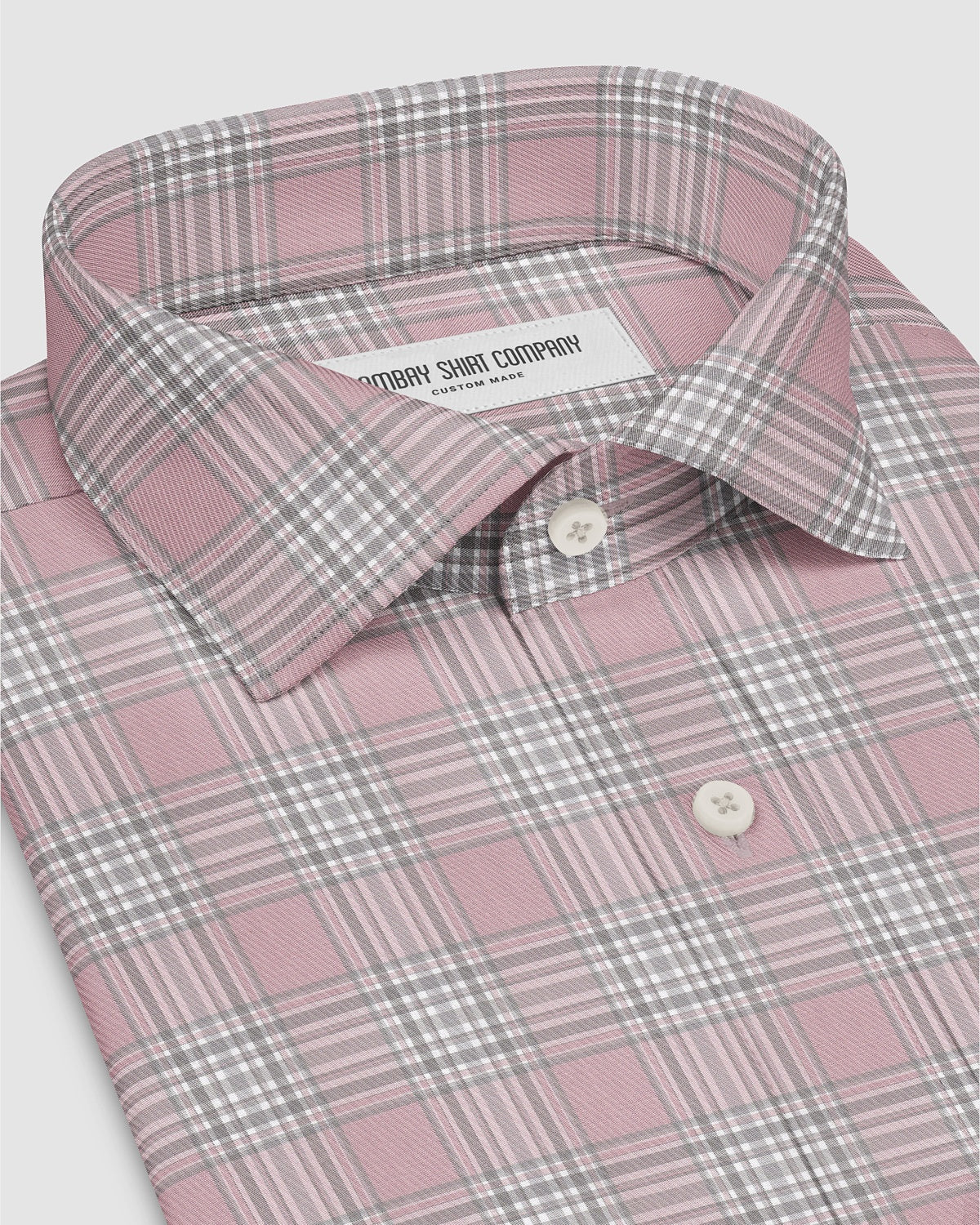 Langford Twill Checked Shirt - Pink