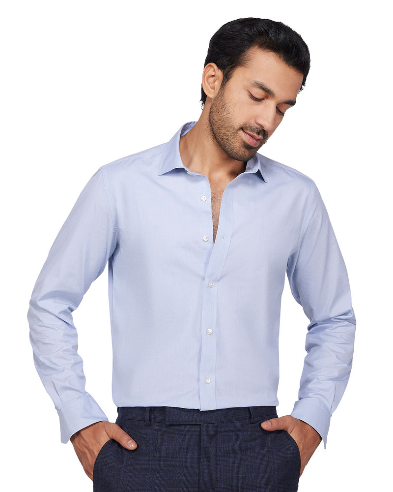 Cotton Dobby Shirt - Blue