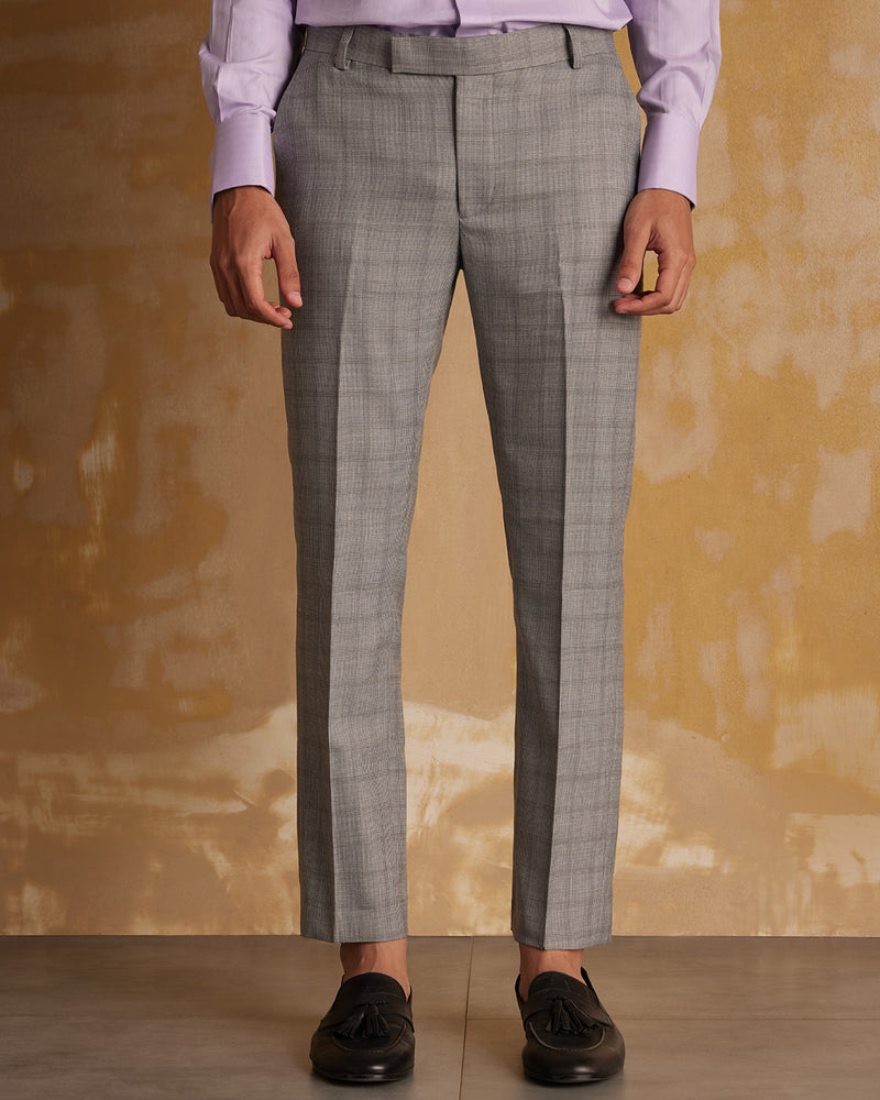 Checkmate Blended Wool Dress Pants - Grey