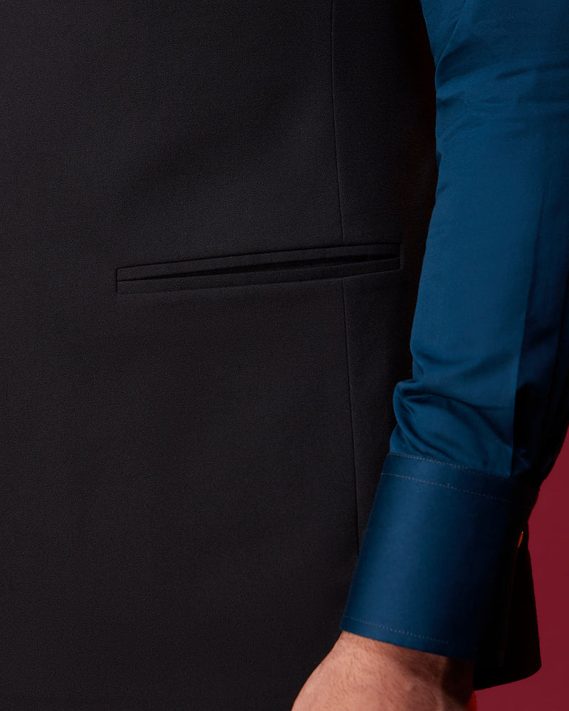 The Palatina Stretch Nehru Jacket - Black