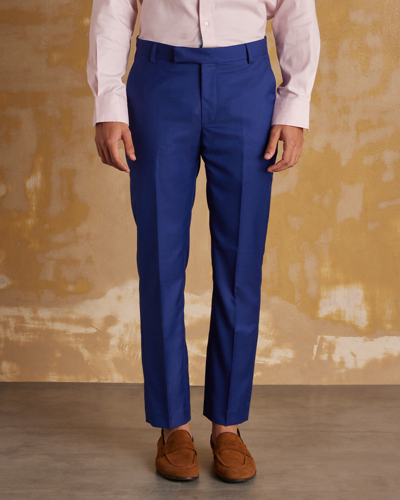 Noble Blended Wool Dress Pants - Royal Blue