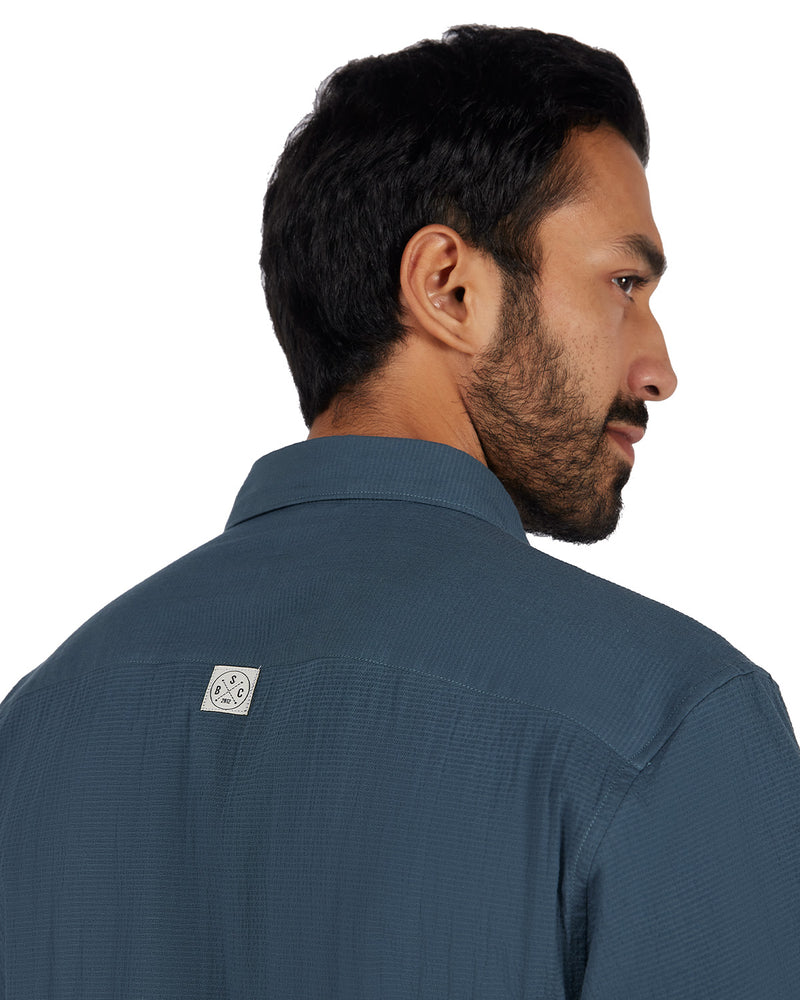 Blue Seersucker Shirt