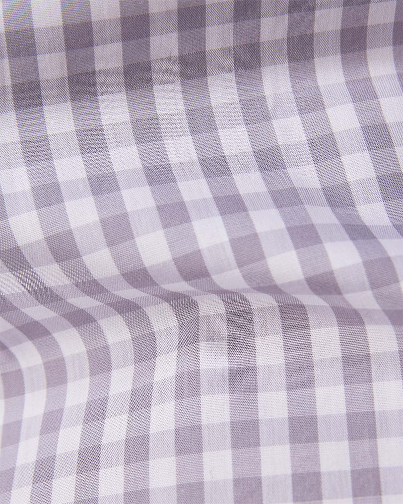 Grey Giza Cotton Gingham Checked Shirt