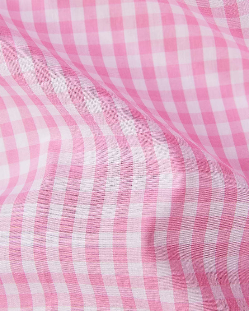 Pink Giza Cotton Gingham Checked Shirt