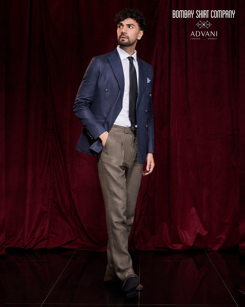 BSC x ALB | Serenade 100% Linen Double Breasted Blazer - Navy