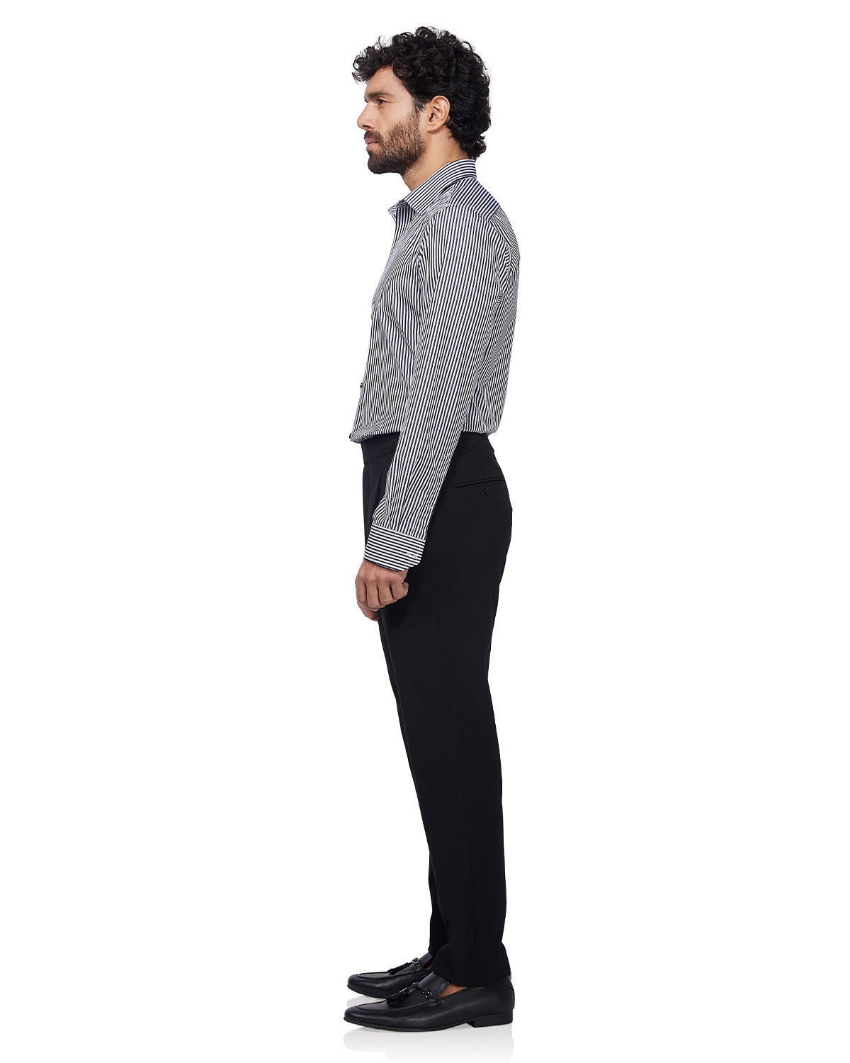 Cotton Striped Shirt - Black & White