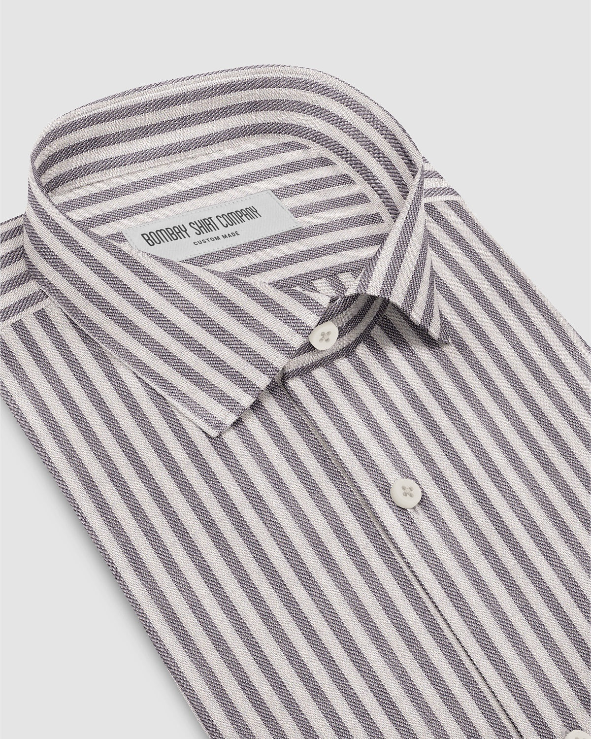 Balfour Herringbone Striped Shirt - Grey