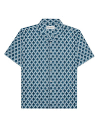 Bluevine Cotton Silk Printed Shirt - Blue