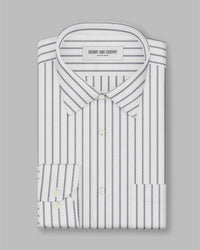 Calibra Herringbone Striped Shirt - Grey & White
