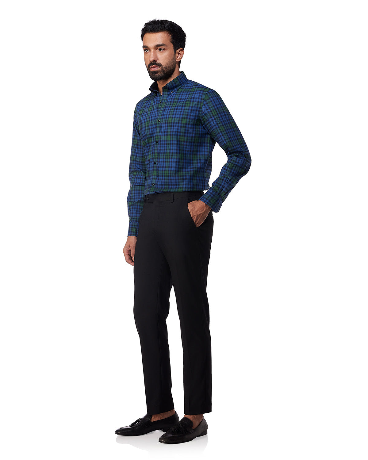 Japanese Checked Shirt - Blue & Green