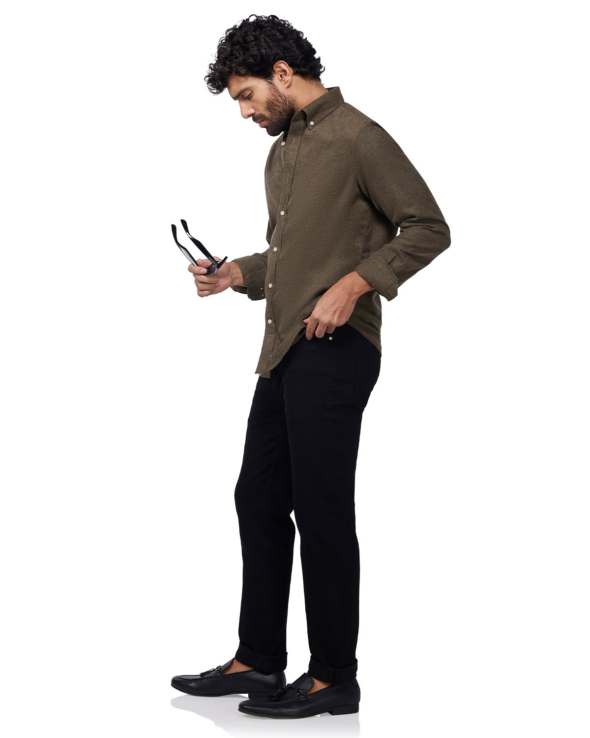 Japanese Brushed Twill Shirt - Olive