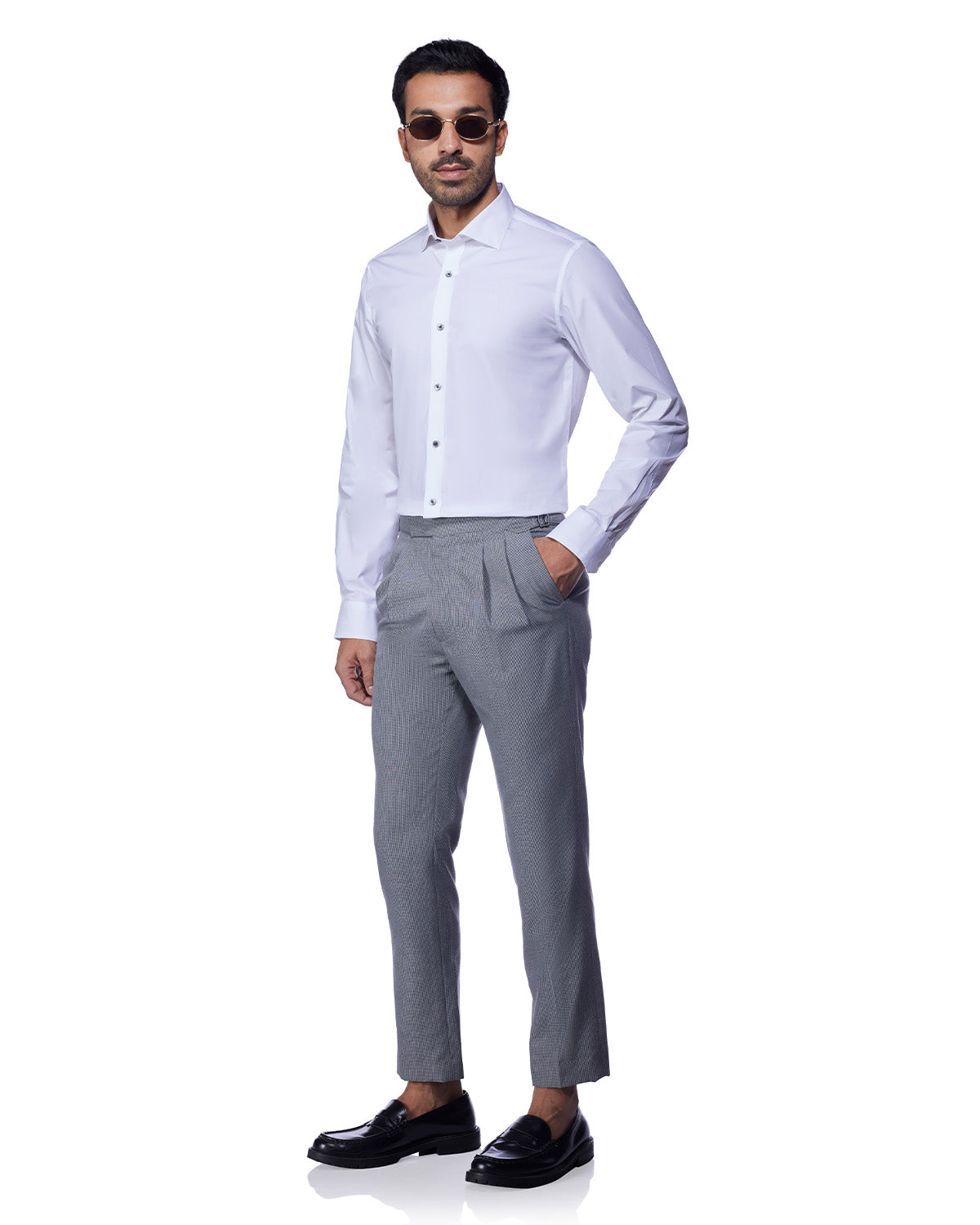 Smooth Cotton Poplin Shirt - White