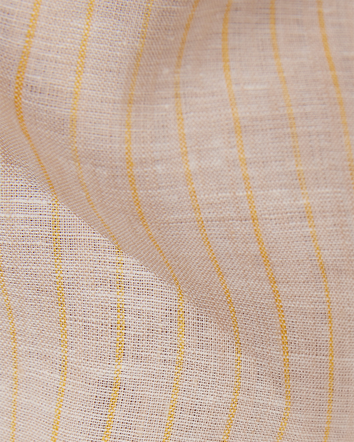 100% Linen Striped Shirt - Beige & Yellow